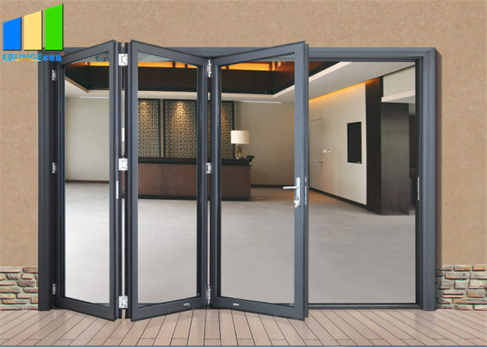 Outdoor Glass Low E Coated Bifold Aluminum Folding Glass Doors