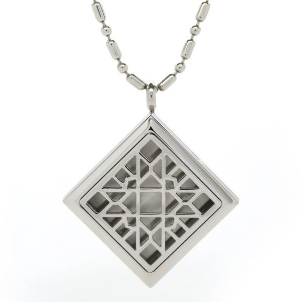 Stainless Steel Hollow Cutting Square Shape Perfume Scented Essential Oil Diffuser Locket
