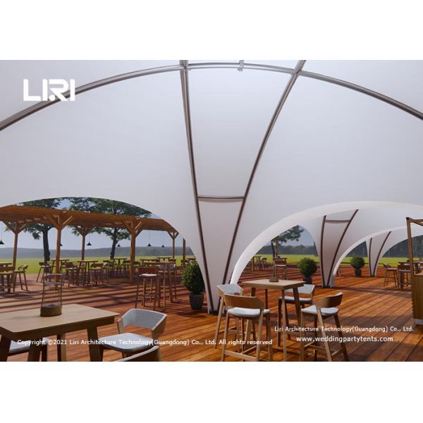 Crossover Dome Luxury Glamping Tents Supported By Four Corners Cross - Arch Shape