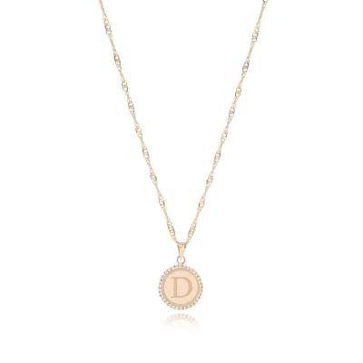 18K Gold ‘D’ Pendant Necklac