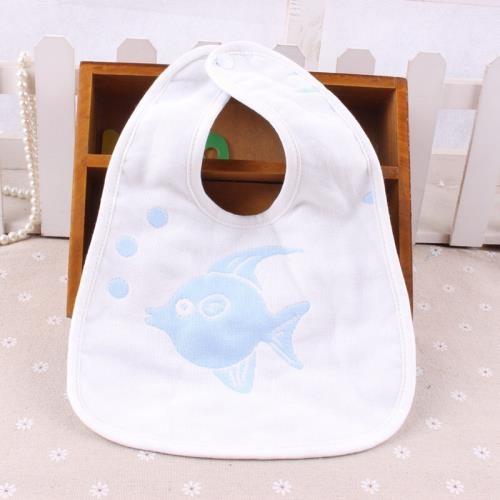 Various Color Muslin Baby Bibs Snap Closure Silk Screen Printing No Fading