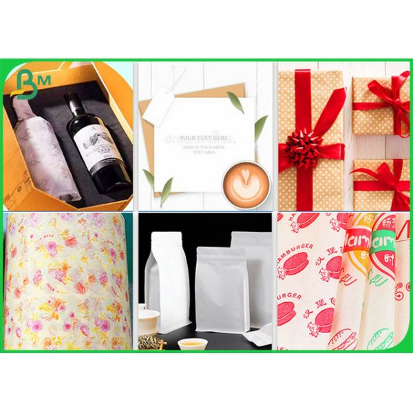 Сторона качества еды 1 покрыла бумагу 30gsm 40gsm 50gsm MG белую Kraft для упаковки конфеты