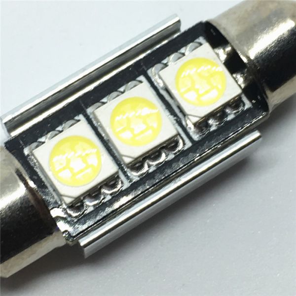 39mm White Blue Dome Festoon SMD 5050 LED Car Light Bulb
