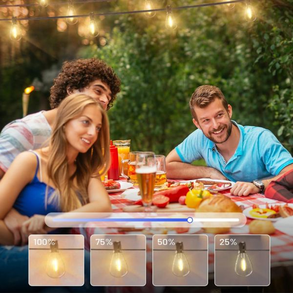 15m/50bulbs Outside Light for Birthday Celebration Decorative Lights