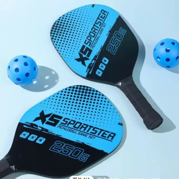 Lightweight Pickleball Paddle Set with Poplar Wood Core and 40-Hole Design for Training and Practice