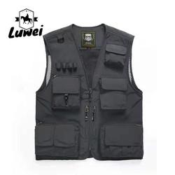 Summer Multiple Pockets Tactics Mesh Slim Utility Oversize Utility Outdoor Fishing Male Dress Sleeveless Hunting Vests for Men
