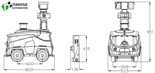 High-Strength Metal Alloy UGV Chassis with 1.6m/s Maximum Speed and -19° to 55° Operating Range for Outdoor Autonomous Mobility