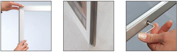 Wall Hanging Squared ABS 32mm Lockable Poster Case