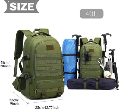 Hiking Camping Backpack 40L, Lightweight Rucksack Men Women Outdoor Sport Trekking Traveling Daypack