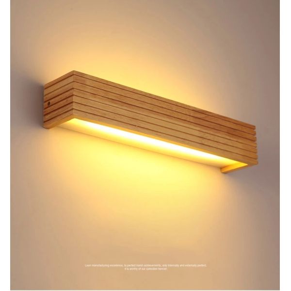 Bathroom Mirror Indoor Lighting Linear Solid Wood LED Wall Lamps (WH-VR-134)