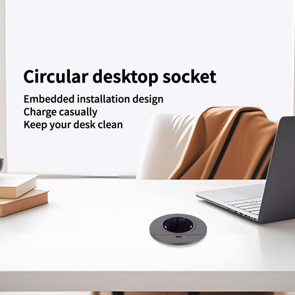 Round Design Sofa Set with Embedded Table Power Socket with TYPE C Charging USB Charging Socket