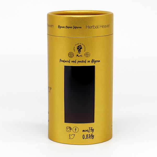 T-Shirt Protective Gift Box Gold Cardboard Paper Tube With Window Luxury Packaging