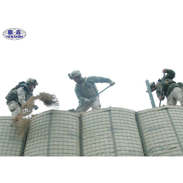 Military Sand Filled Barriers / Gabion Defence Barriers 3 Years Warranty