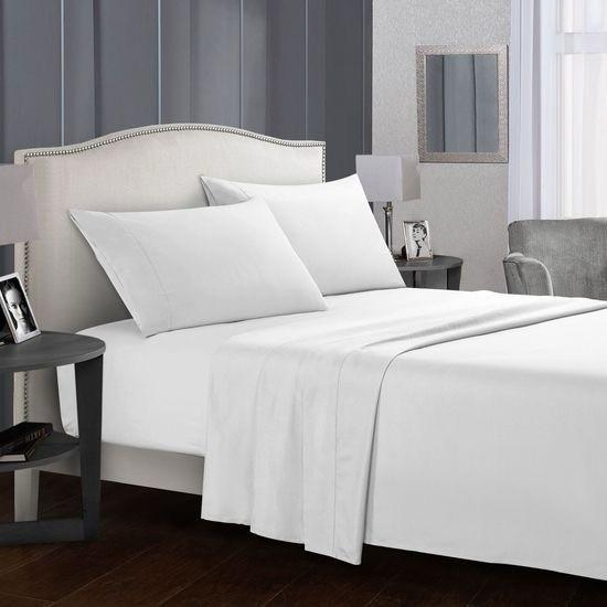 Custom Color Packaging Bed Linen Plain Dyed Home Hotel Bed Flat Fitted Sheet Bedding Set