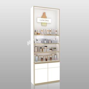 Cosmetic Store Cabinet White Wooden Skincare Cabinet With Light Box Cosmetic