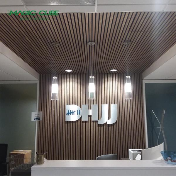 2400*600*21mm High Density  Wood Slat Acoustic Panels For Wall Decoration