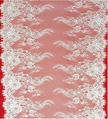 Hot Sale Eyelash Lace Edge Apparel ACCESSORIES 100% Chinlon Black Ivory Color