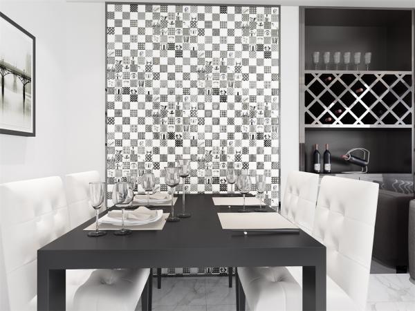 30x30cm Black and White Encaustic Ceramic Rustic Tile