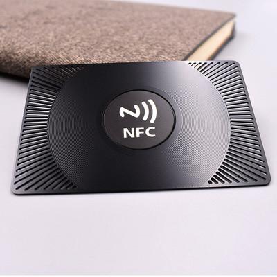 Personalized Stainless Steel Metal Card , Contactless NFC Business Cards for Qr Code Brushed