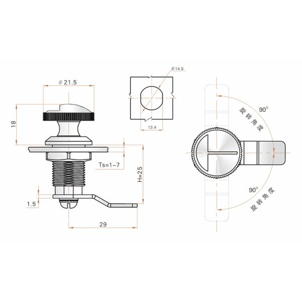 Wind Power Equipment Zinc Alloy Quarter Turn Cam Lock Metal Lock