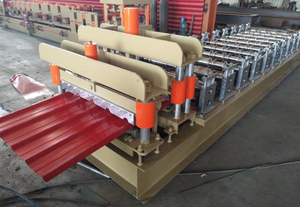 4Kw Metal Roofing Roll Former , Steel Sheet Metal Rolling Machine With 1 Inch Chain