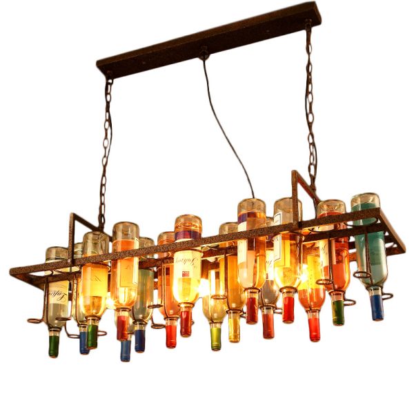 Vintage Wine Bottle lights for Bar Resturant Colourgul glass bottle pendant lights industrial bar light(WH-VP-87)