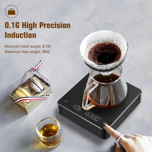 Balanza digital de alimentos multifunción Balanza de café de cocina con fuente de energía de batería Tamaño del producto 14,3*20,7**3 cm