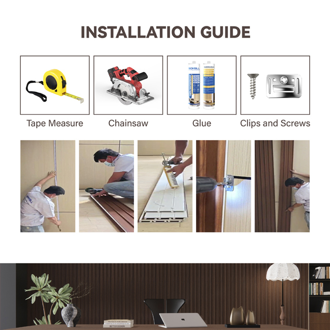 Anti-mold Sound Insulation WPC Wall Panel Durable Wood Plastic Composite Board for Bedroom Living Room Decoration