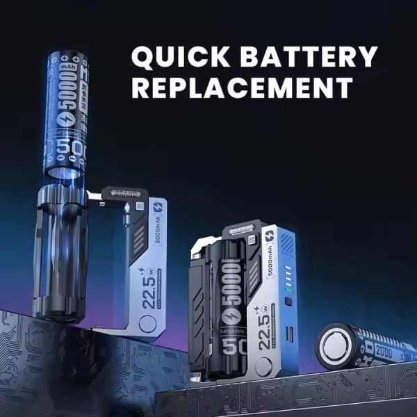 Travel-Friendly 22.5W Support AAA Battery Lithium 21700 Powerbank Removable Battery Portable Power Bank with Replaceable Battery