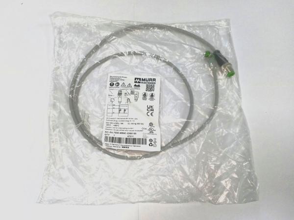 7000-40641-2300100 MURR M12 HOMEM 0° / M8 FEMMEL 90° A-COD LED PUR 3X0.25 1M Cabo