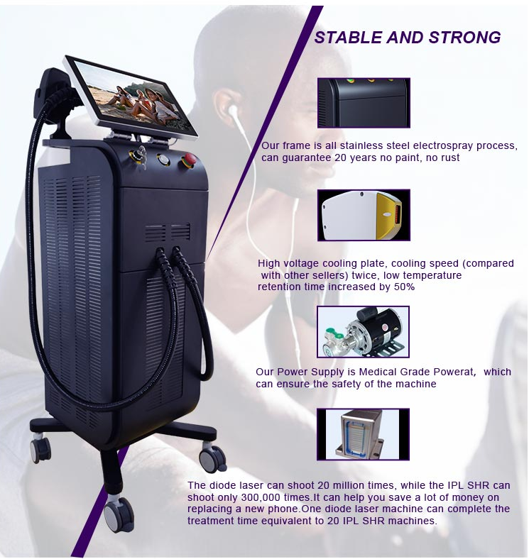 200W 1064nm Diode Laser Hair Removal Beauty Machine Alma Soprano Ice