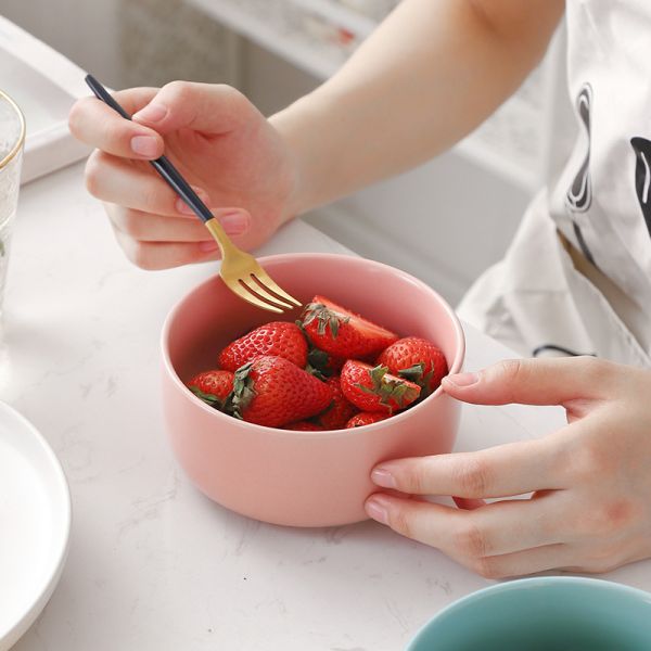 Morandi Color Anti Skid 300ml Porcelain Salad Bowl Glazed Pasta Bowl