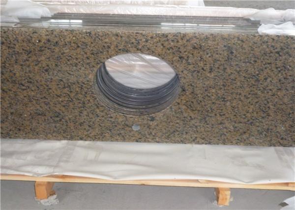 Sink Hole Cutout Prefab Bathroom Vanity Tops Tropical Brown Granite