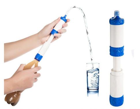 1L Filtro de Água de Sobrevivência Azul palha para acampamento ao ar livre