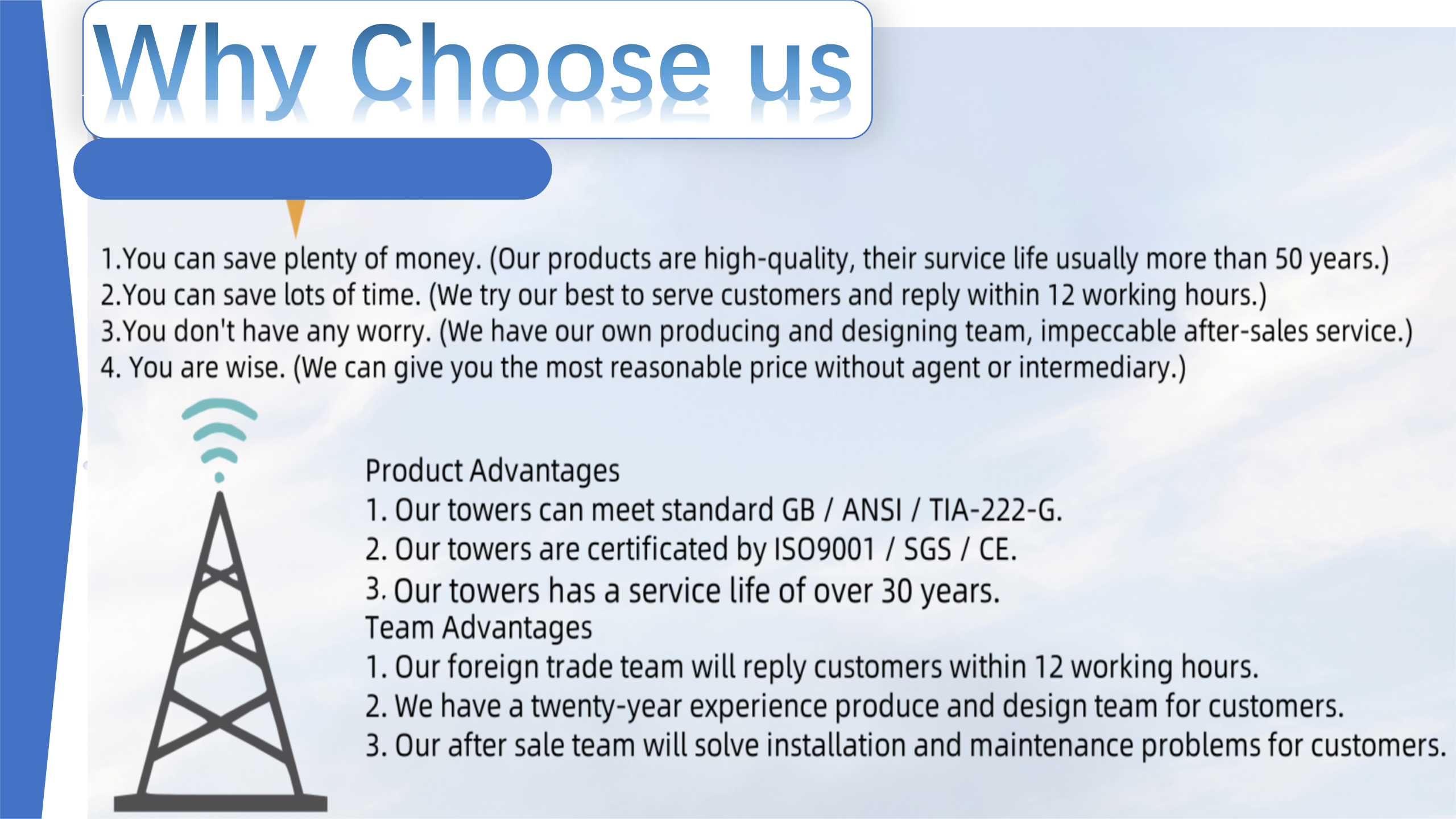 3 Leg 60 Degree Telecom Triangular Lattice Tower Self Supporting Communication Angle Steel Tower