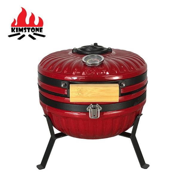 KIMSTONE New Arrival Portable Smokeless 12 Inch Tabletop Mini Ceramic Kamado for Camping