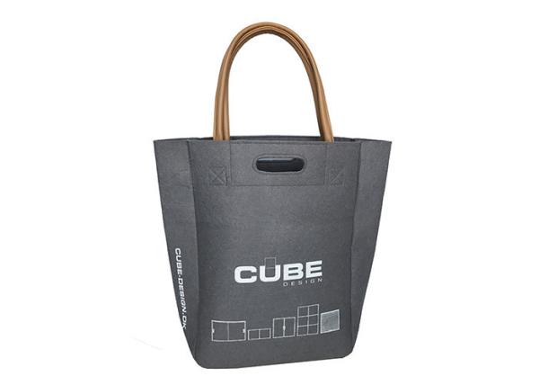 Leather Non Woven Polyester Tote Bags SEDEX Approval Non Woven Shopper