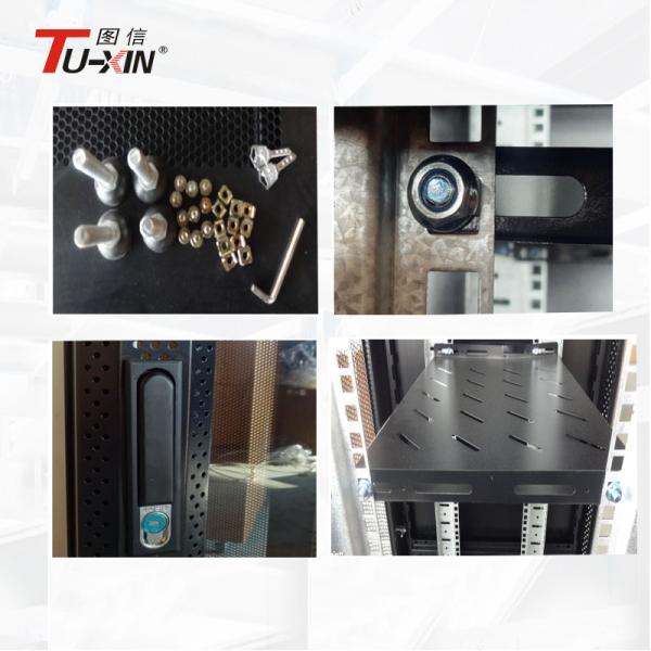 Custom Locking Network Cabinet 27u Rack Mounted Colded Rolled Steel Corrosion Resistance