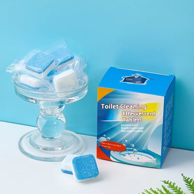 12 comprimés/ boîte Nettoyage des toilettes jetables Comprimés effervescents Parfum solide élimine les odeurs Comprimés nettoyants des toilettes
