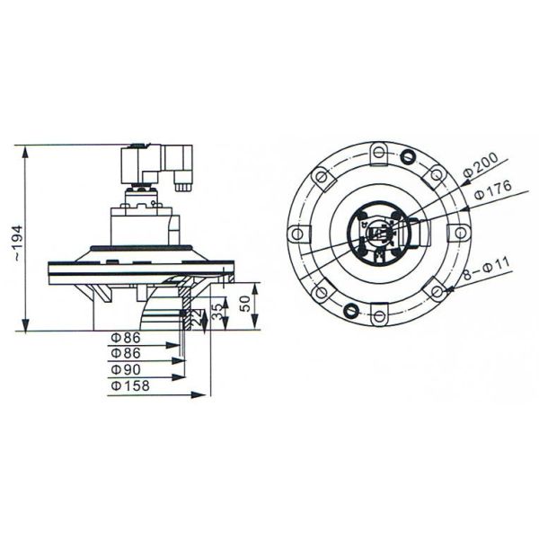 GOYEN 3 1/2'' CA102MM Replacement Dust Collector Valve