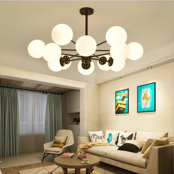 White Glass Ball Chandelier 6-head  8-head  12-head 14-head