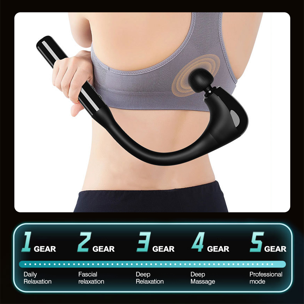 U-Shaped Deep Tissue Vibration Pistola De Masaje Muscle Electric Handheld Fascia Gun Muscle Cordless Body Muscle Massage Gun