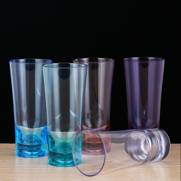 Stackable Hi Ball Plastic Tumbler Glasses Colorful Unbreakable SAN Vodka Shot Glasses