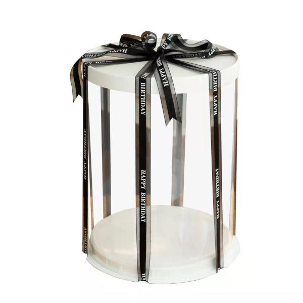 Transparent Round Tall Clear Plastic Disposable Cake Containers For Wedding Birthday