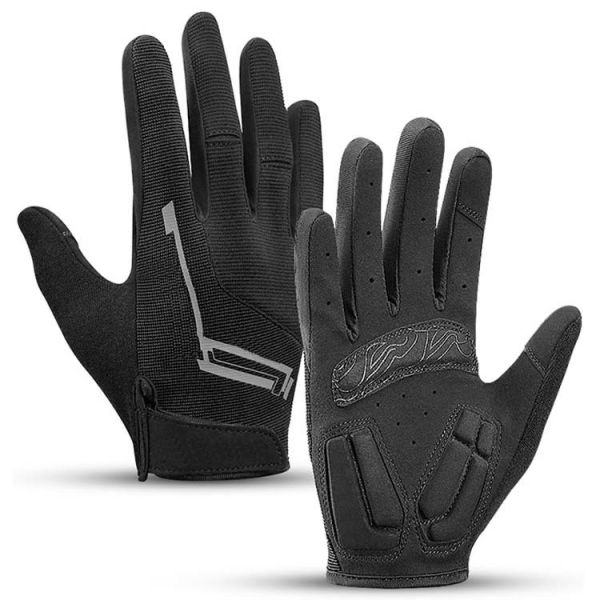 Full Finger Sports Touch Screen Gloves with Custom Shock Absorption and Non-slip Style