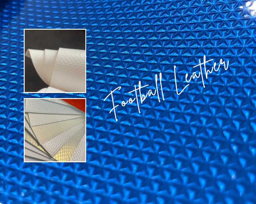Premium Artificial Ball Leather For Football Non Woven Base Crystal Surface