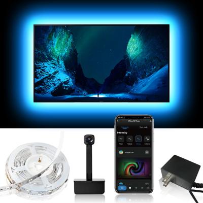 Tela de sincronização de controle de aplicativo inteligente Tuya TV retroiluminação com câmera