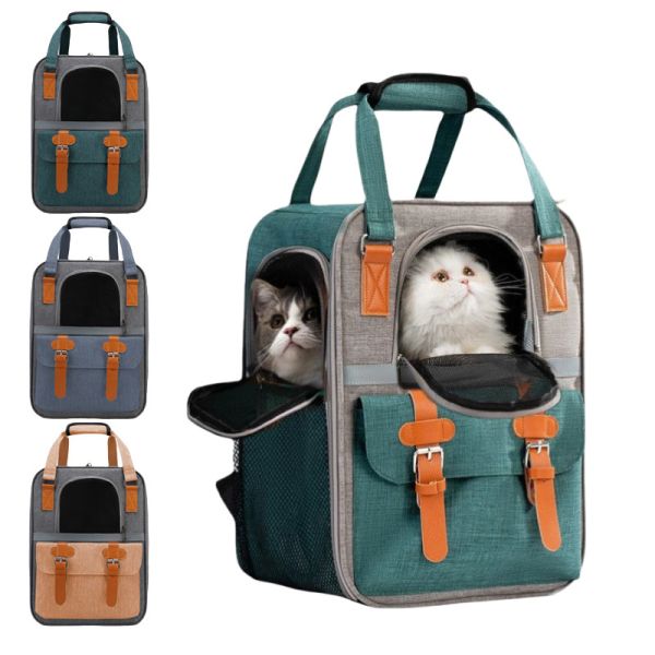Large Opening Pet Carrier Backpack – Breathable, Durable Denim for Cats & Small Dogs (OEM/ODM)
