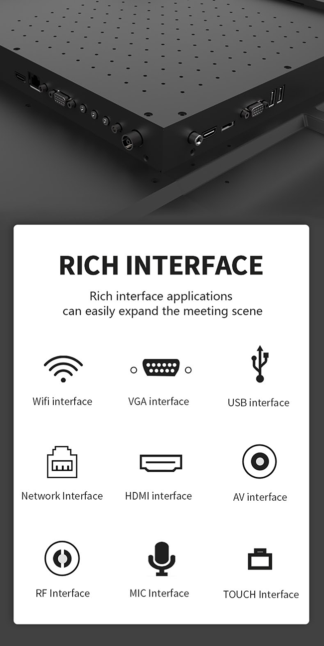 65 Inch Conference Intelligent Board Interactive Mobile Whiteboard For School Education