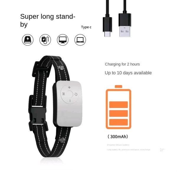 Rechargeable Electric Dog Training Collar Bark Control Beep Vibration Shock Features Waterproof IPX5 20 Hours Battery Life for